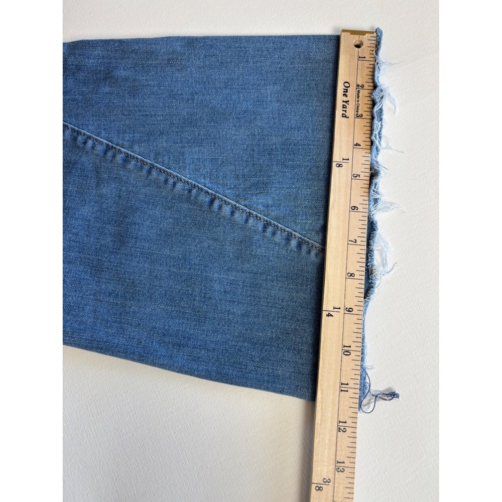 Hollister High-Rise Flare Jeans Patchwork Raw Hem Vintage Soft Stretch 15R 32x31 - Picture 11 of 13